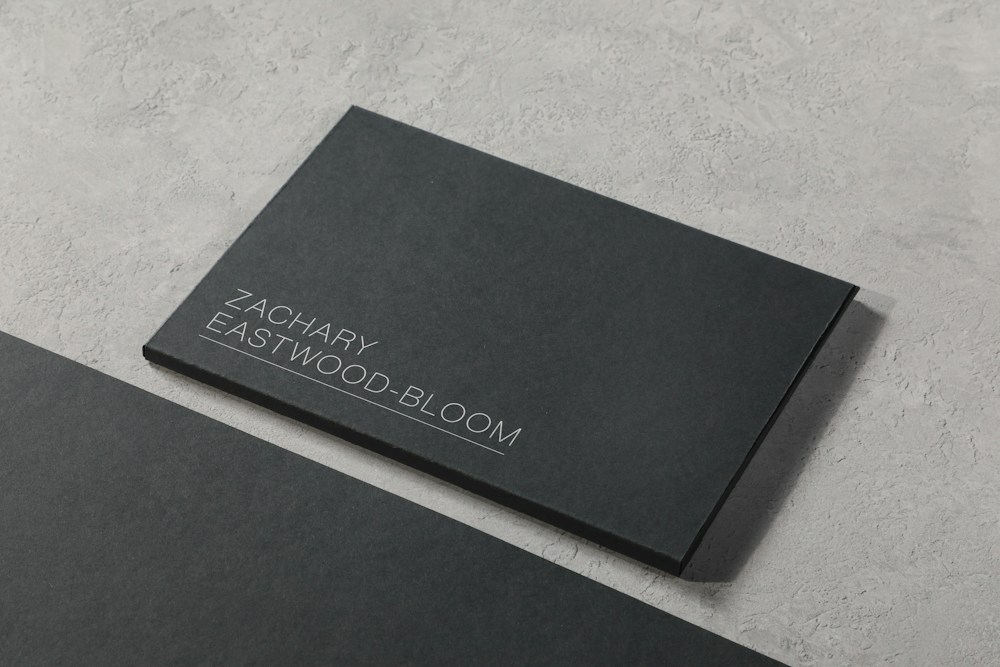 Business card photography showing printed card materials